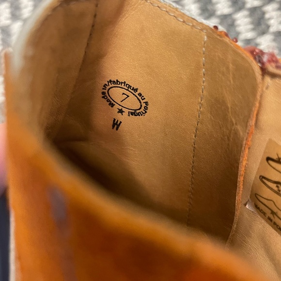 Fluevog Bowie Swordfish Ankle Boot - Orange and Blue - Picture 5 of 7